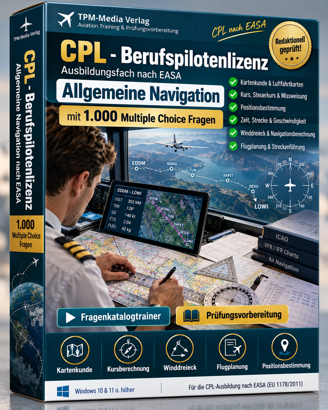 CPL-Berufspilotenlizenz -Allg. Navigation- Fragenkatalogtrainer Download (WIN) – Produktbild 2