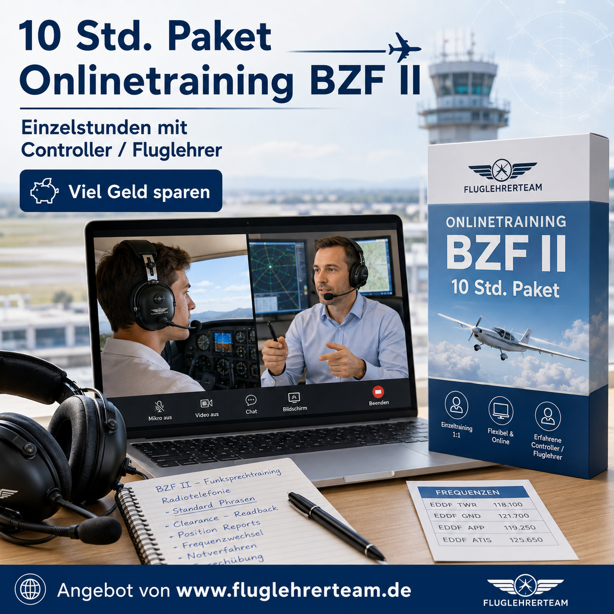 Einzelstundepaket (10 Std.) für BZF II (deutsch) -  Online-Coaching - für www.fluglehrerteam.de - TPM-Media Verlag