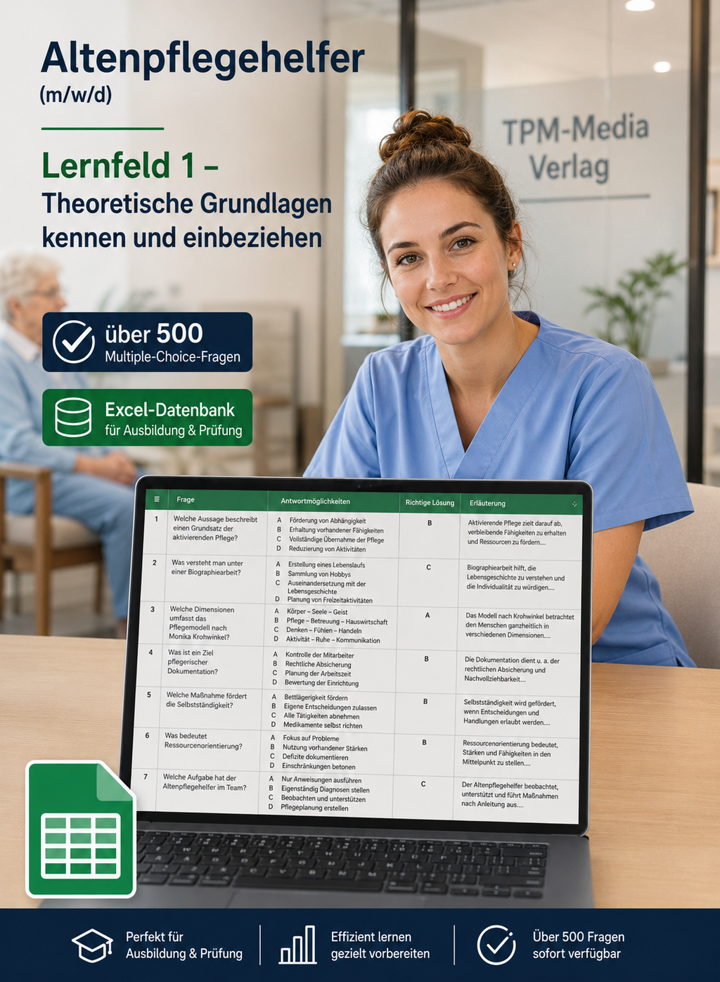 Altenpflegehelfer - Lernfeld 1 gewerbliche Excel-Fragenkatalog Datenbank (Sofort-Download)