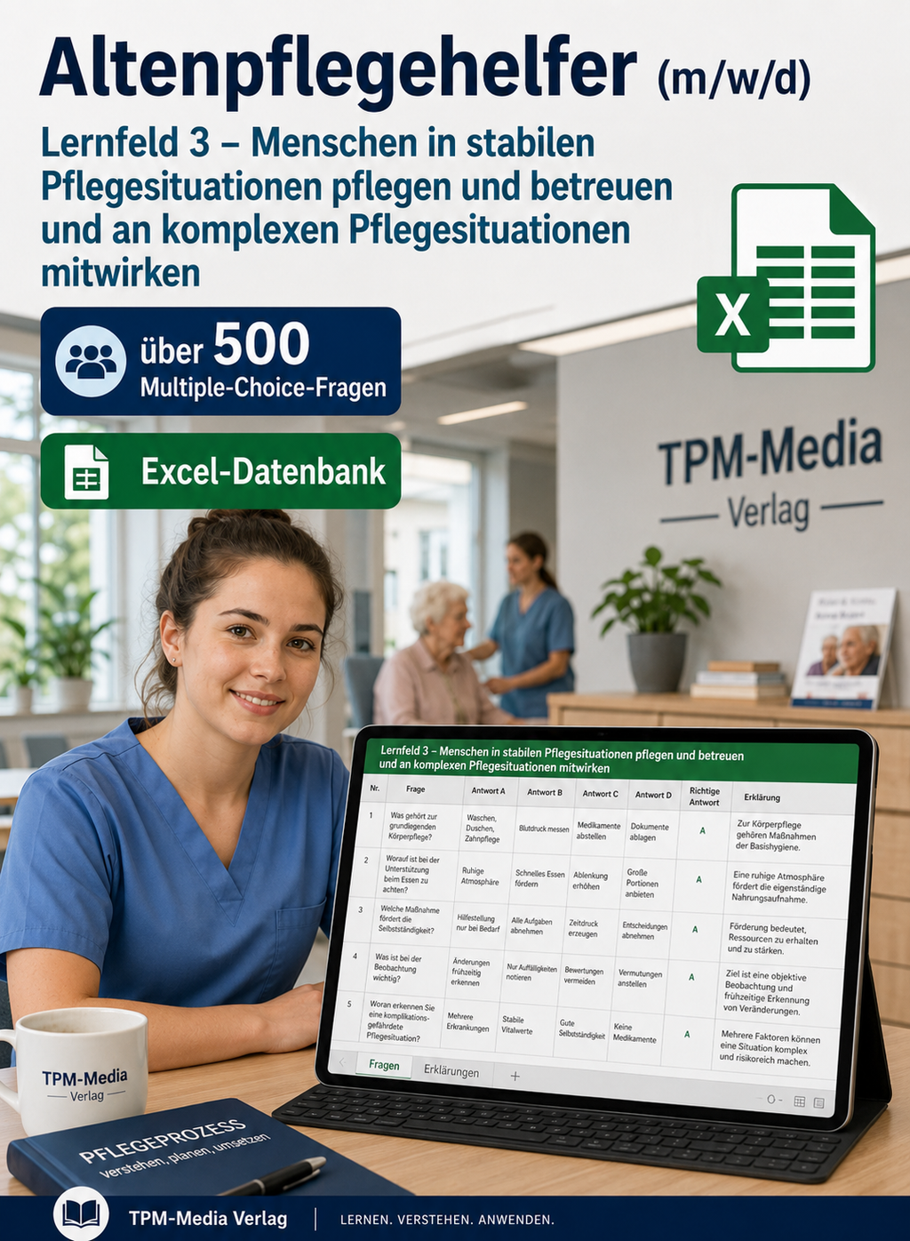 Altenpflegehelfer - Lernfeld 3 gewerbliche Excel-Fragenkatalog Datenbank (Sofort-Download)