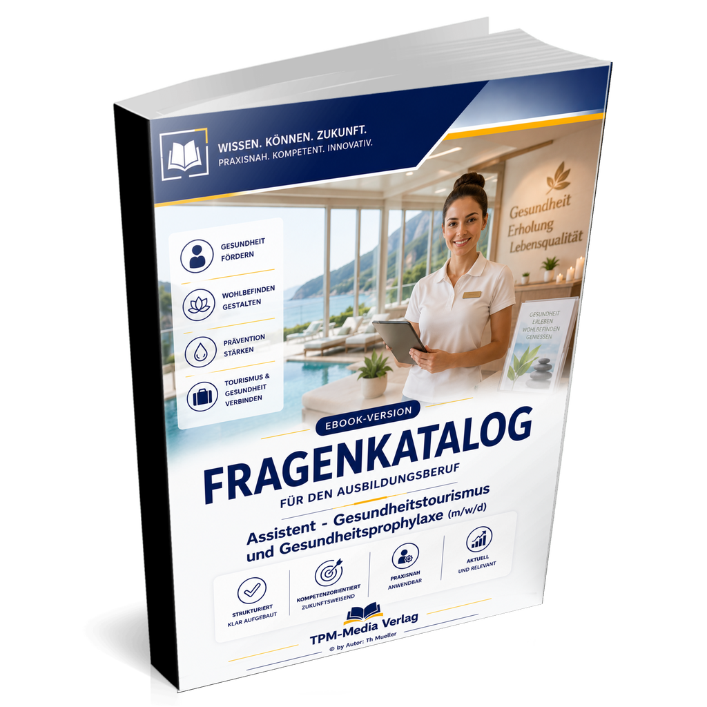 Assistent für Gesundheitstourismus und -prophylaxe (m/w/d) Pro Fragenkatalog (Buch-/Printversion) mit über 3200 Lern-/Prüfungsfragen
