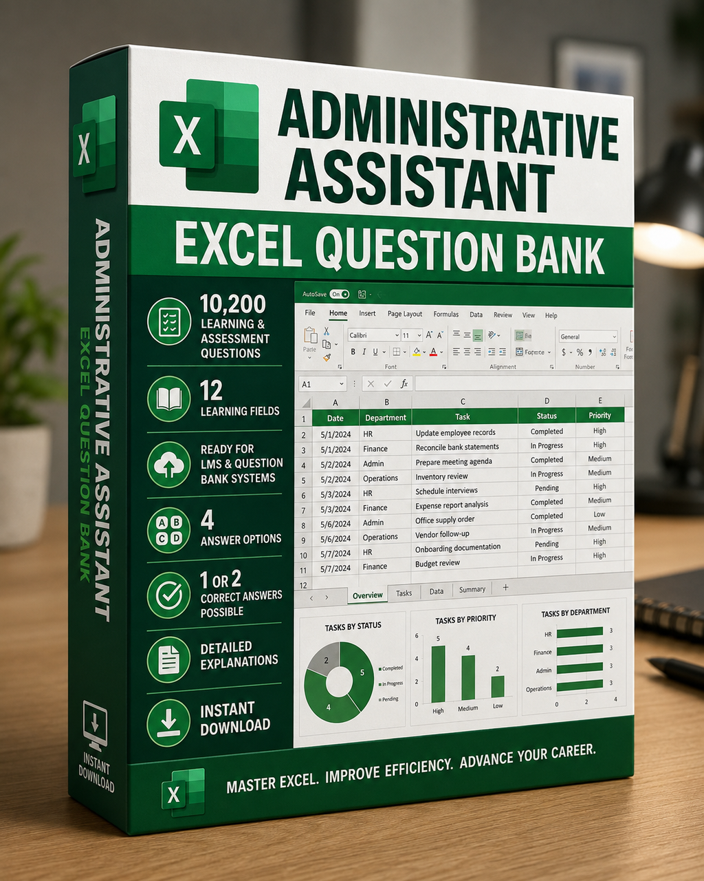 Administrative Assistant – Excel Database with 10,200 Learning and Assessment Questions