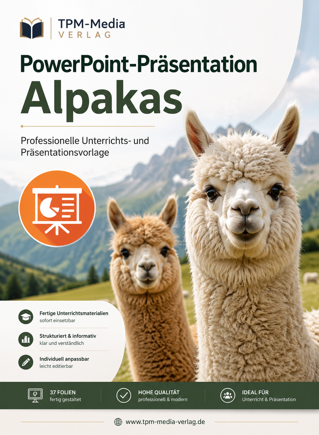 Alpakas PowerPoint-Präsentation: für den Schuleinsatz - Download-Version