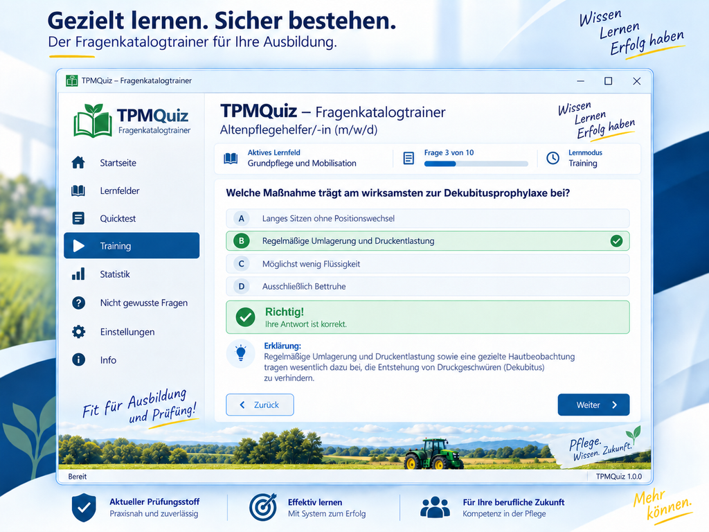 Fragenkatalog-Trainer Altenpflegehelfer (m/w/d) Download für Windows
