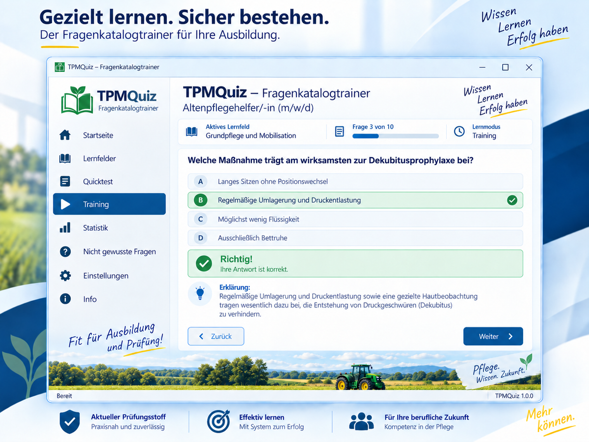 Fragenkatalog-Trainer Altenpflegehelfer (m/w/d) Download für Windows