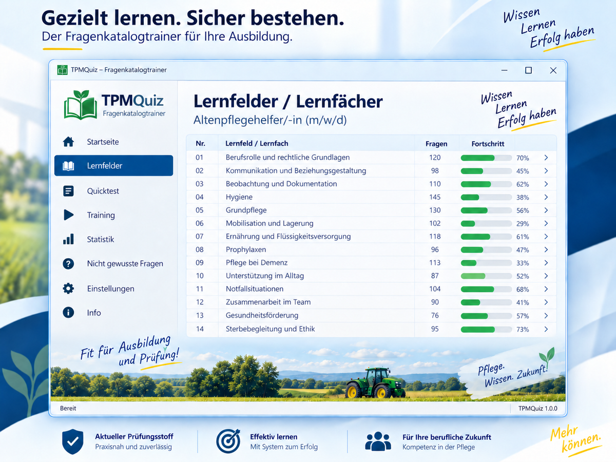 Fragenkatalog-Trainer Altenpflegehelfer (m/w/d) Download für Windows