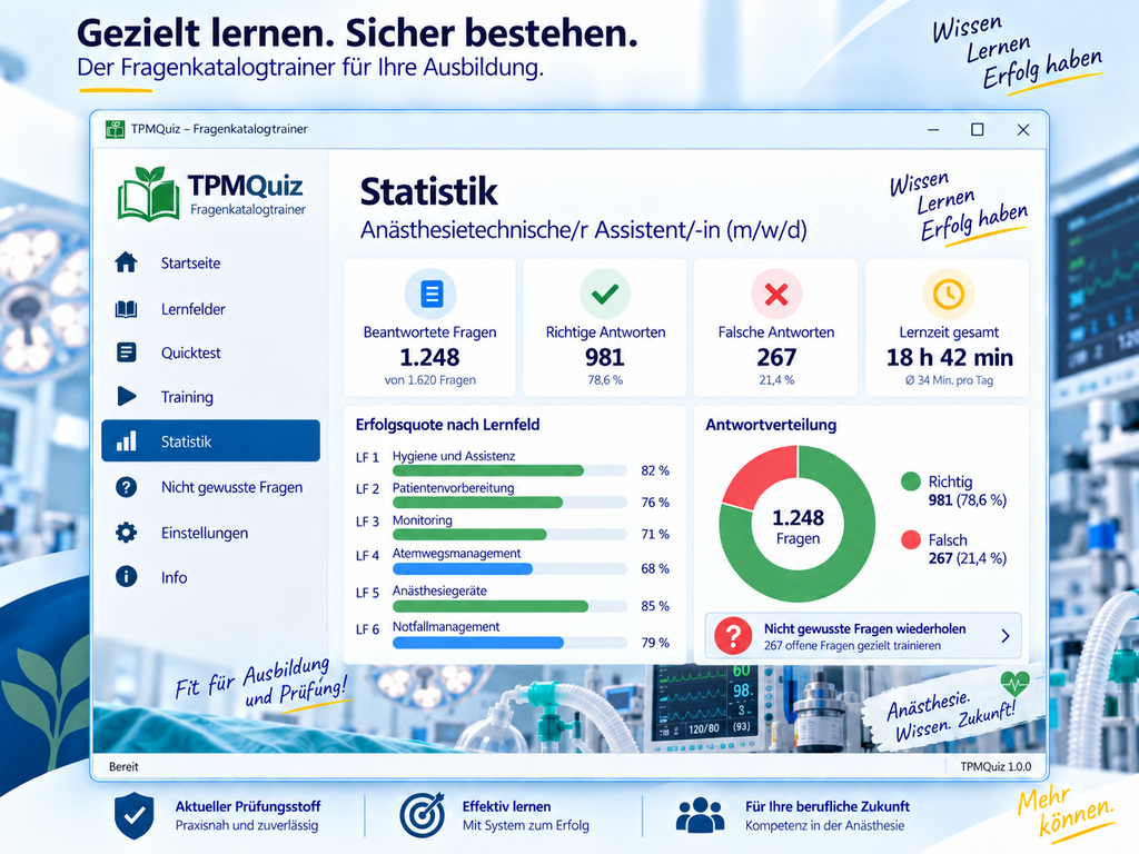 Anästhesietechnische/r Assistent/-in (m/w/d) Fragenkatalogtrainer Download für Windows