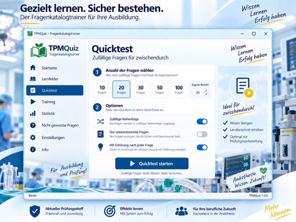 Anästhesietechnische/r Assistent/-in (m/w/d) Fragenkatalogtrainer Download für Windows