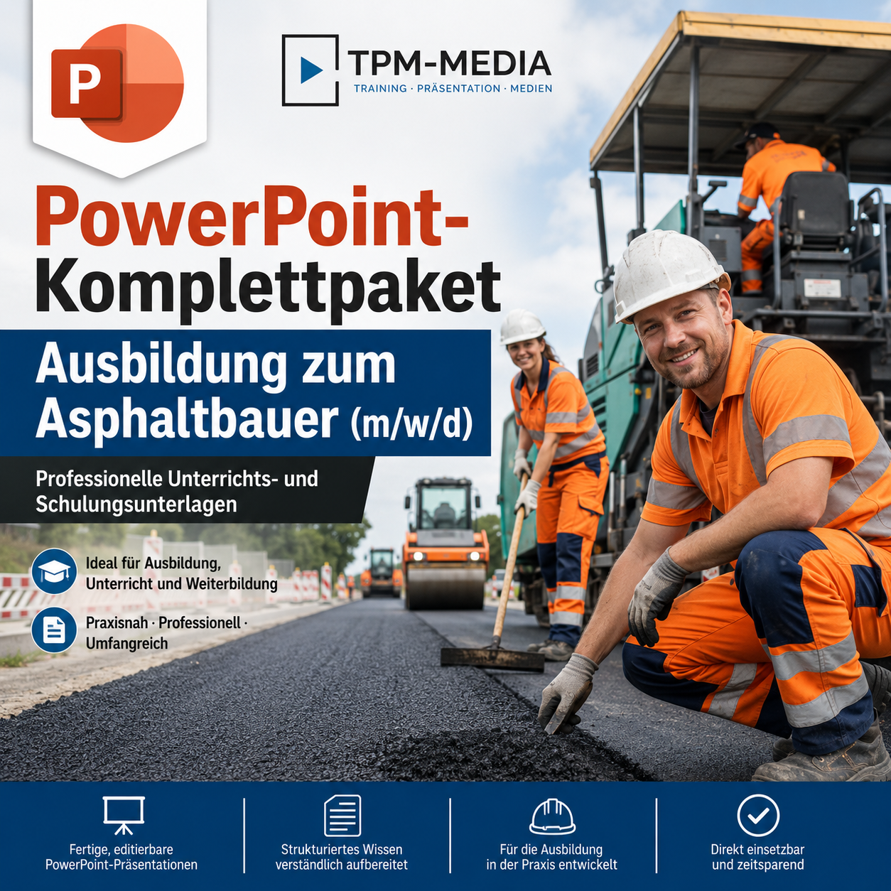 PowerPoint-Komplettpaket - Ausbildung zum Asphaltbauer (m/w/d) - TPM-Media Verlag