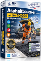Asphaltbauer/-in  - Fragenkatalogtrainer mit über 10.000 Lernfragen Download (WIN)