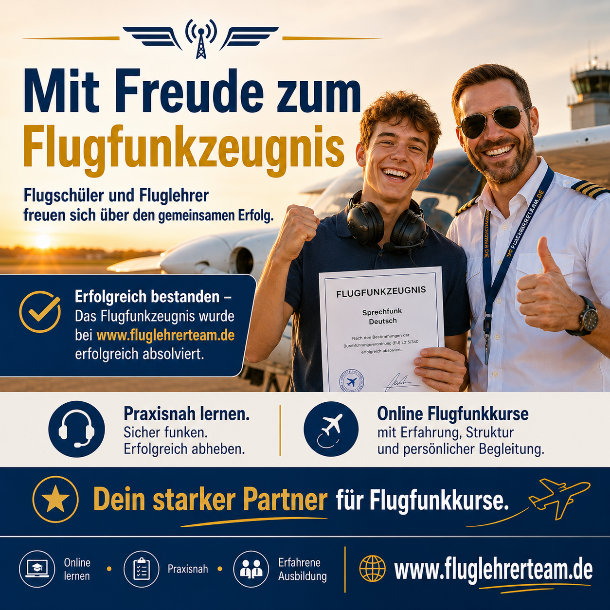 Einzelstundepaket (10 Std.) für BZF II (deutsch) -  Online-Coaching - für www.fluglehrerteam.de - TPM-Media Verlag