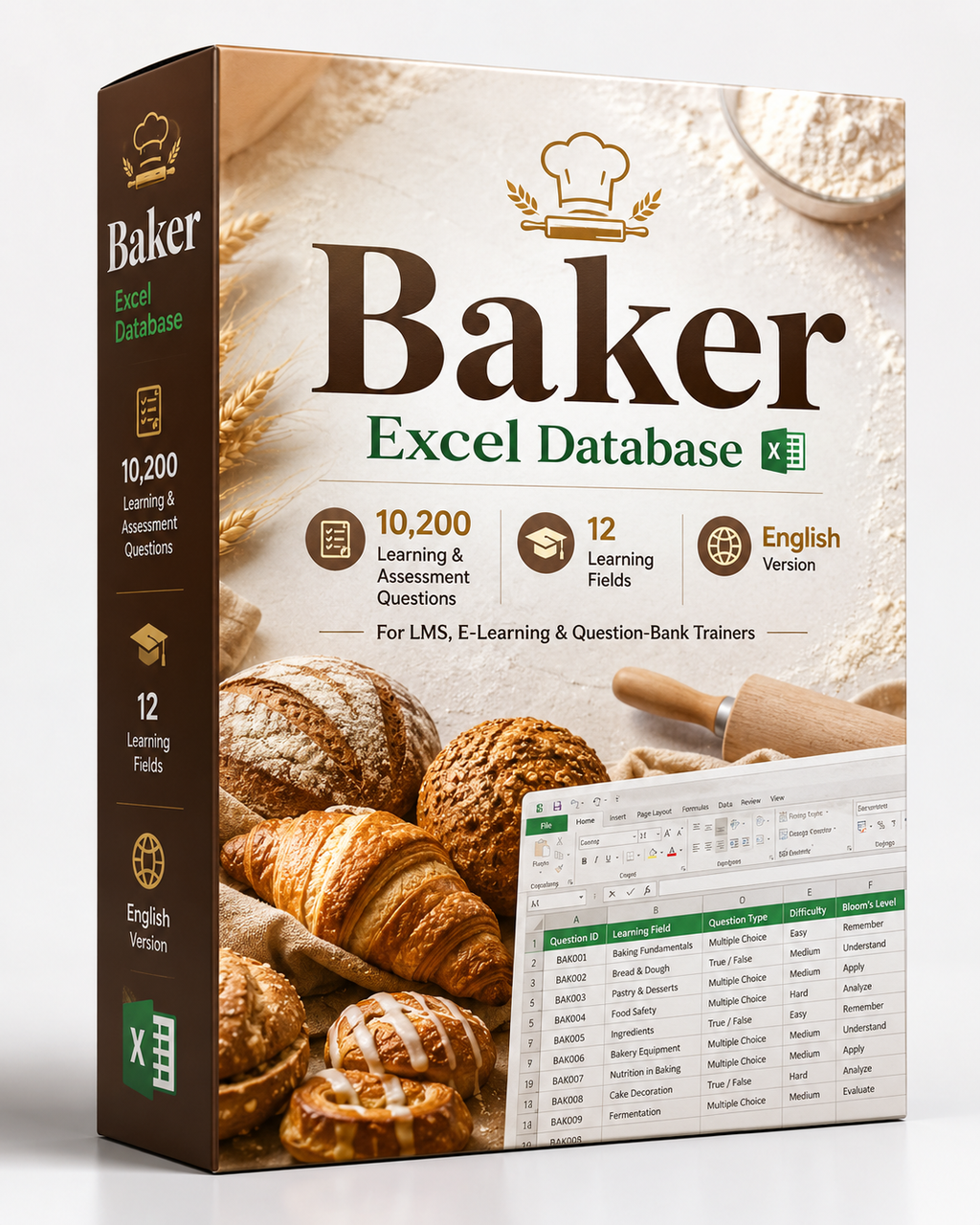 Baker – Excel Database with 10,200 Learning and Assessment Questions
