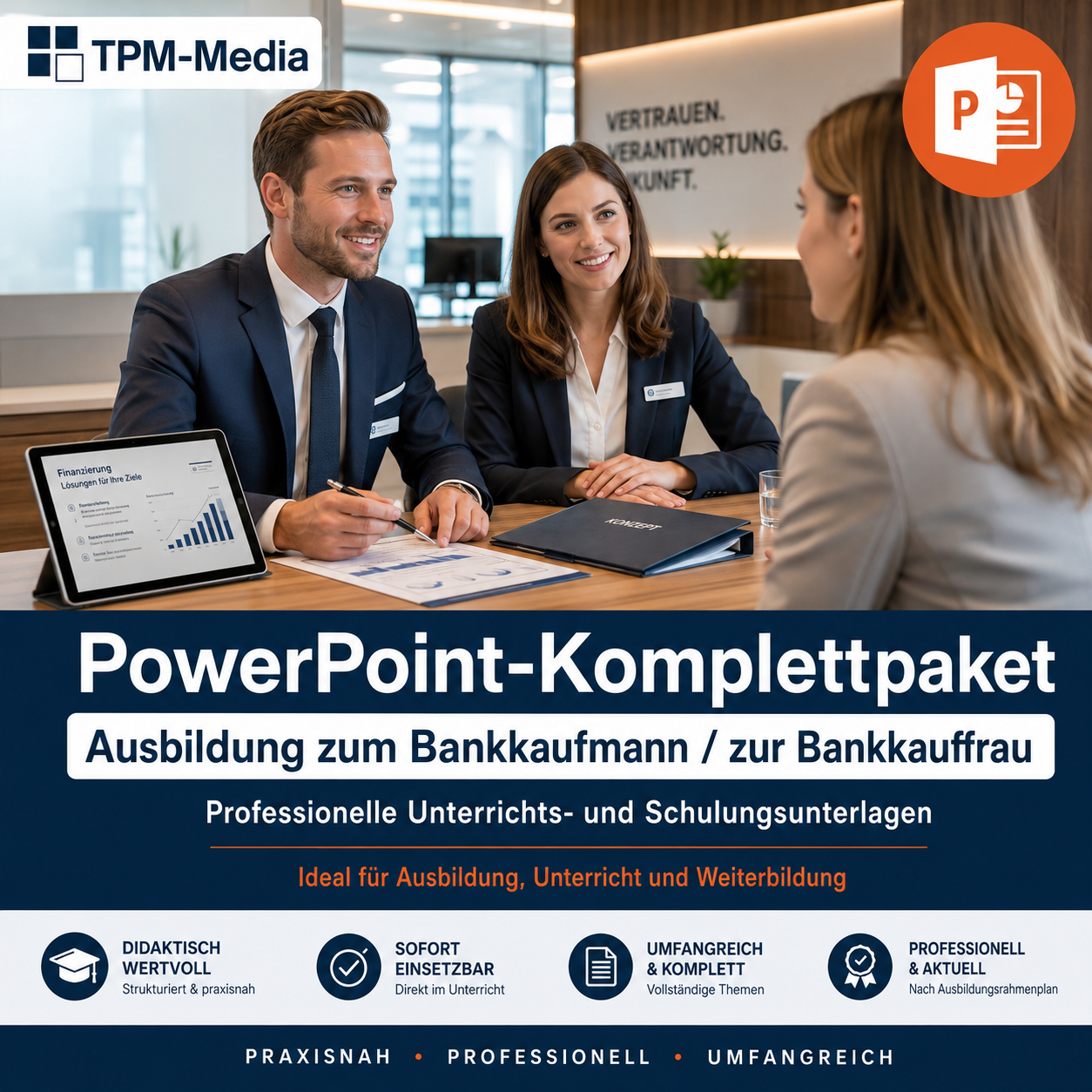 PowerPoint-Komplettpaket für die Ausbildung zum Bankkaufmann (m/w/d)