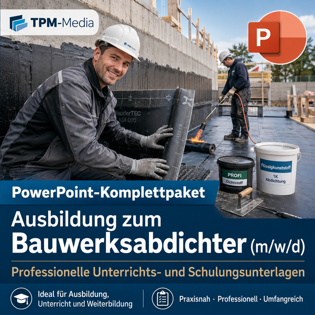 PowerPoint-Komplettpaket - Ausbildung zum Bauwerksabdichter (m/w/d) - TPM-Media Verlag
