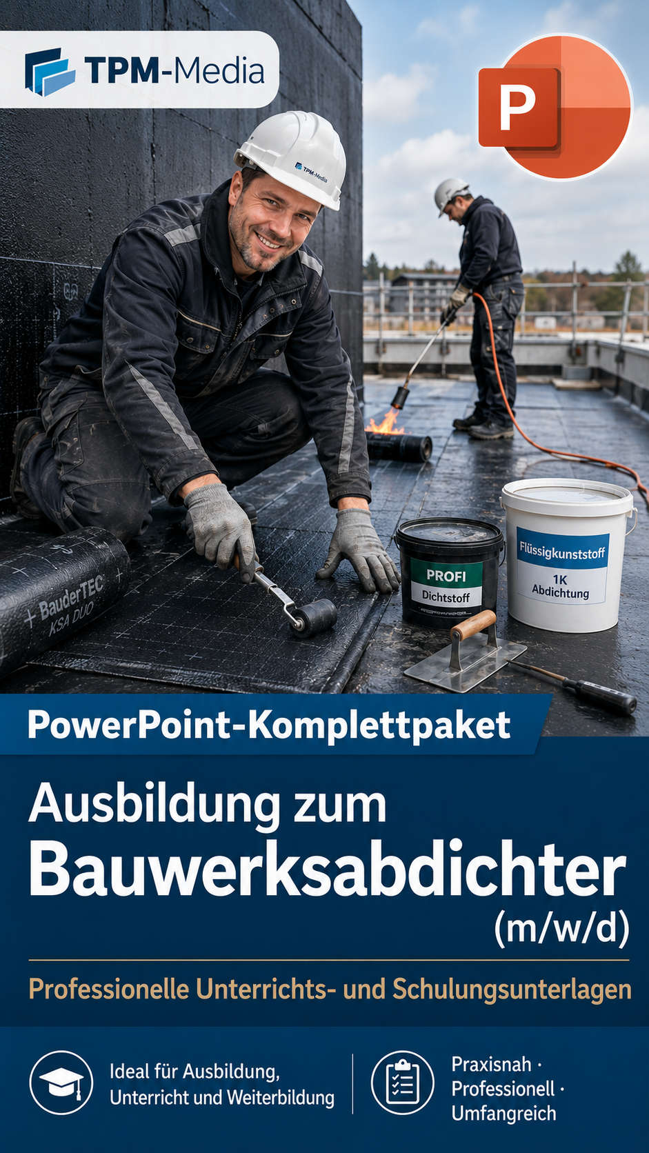 PowerPoint-Komplettpaket - Ausbildung zum Bauwerksabdichter (m/w/d) - TPM-Media Verlag