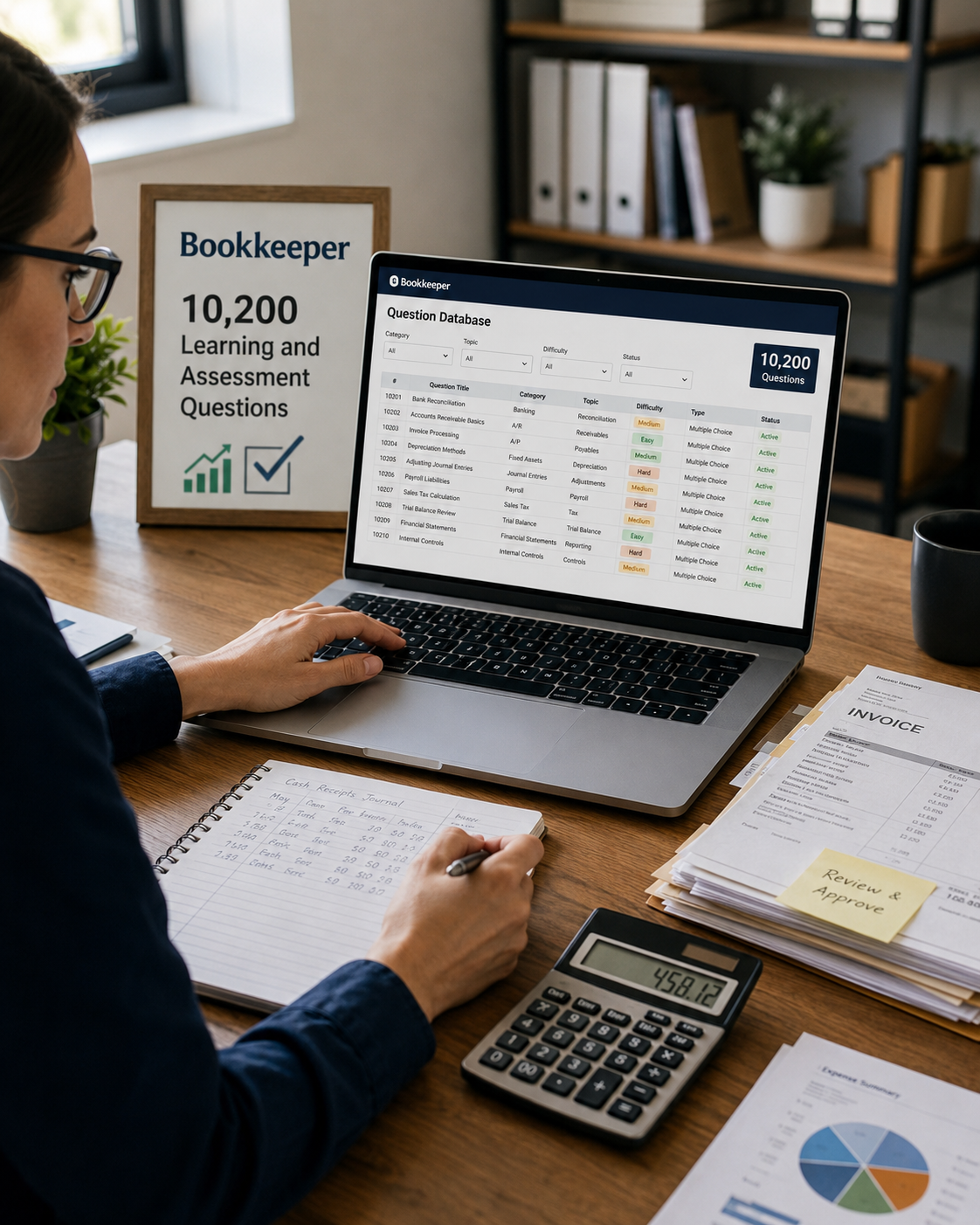 Bookkeeper – Excel Database with 10,200 Learning and Assessment Questions