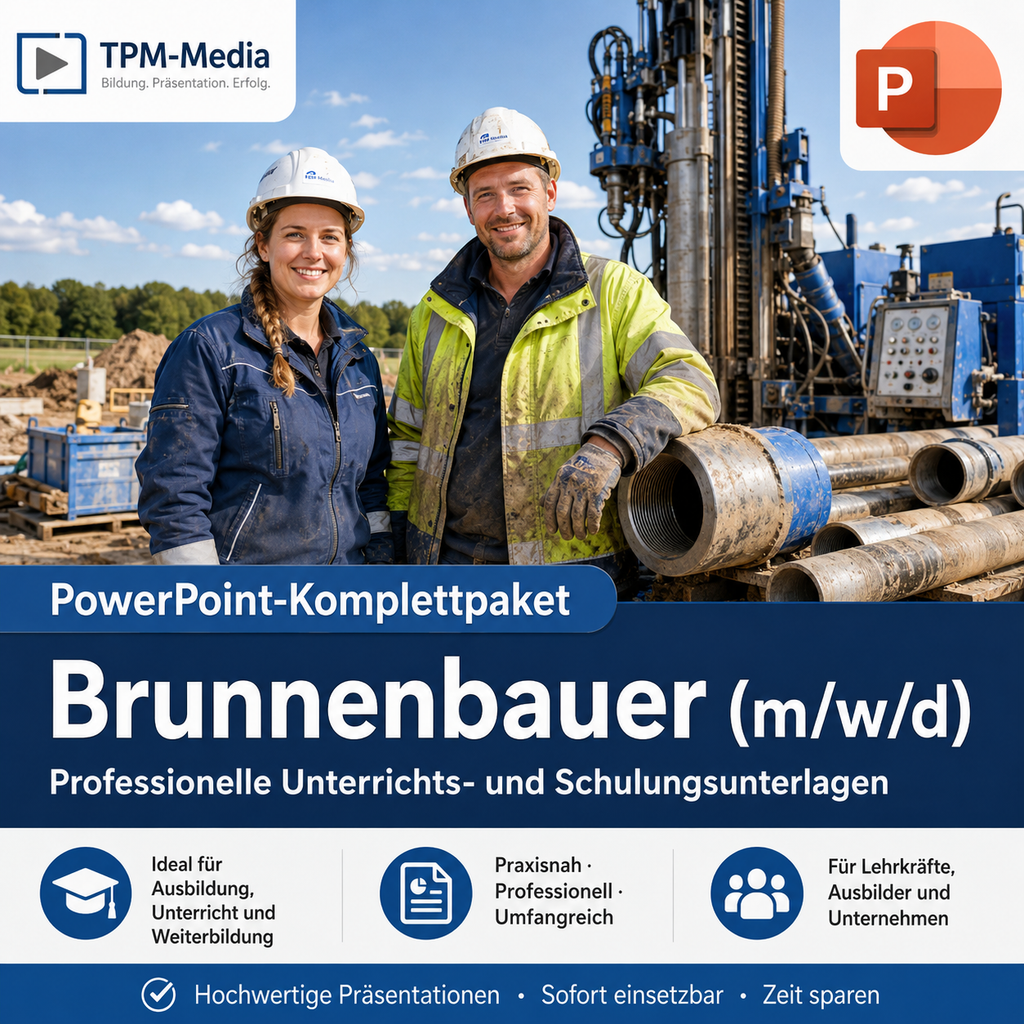 PowerPoint-Komplettpaket - Ausbildung zum Brunnenbauer (m/w/d) - TPM-Media Verlag