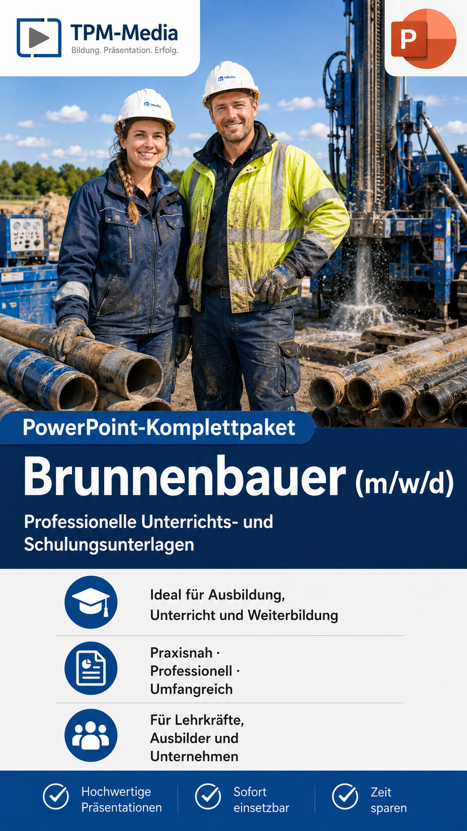 PowerPoint-Komplettpaket - Ausbildung zum Brunnenbauer (m/w/d) - TPM-Media Verlag