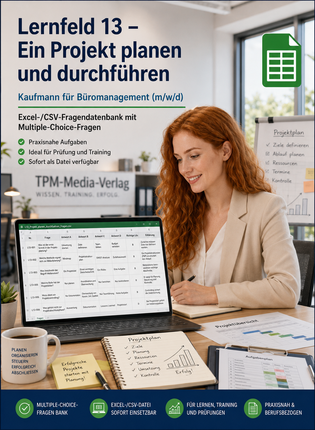 Kaufmann für Büromanagement - Lernfeld 13 gewerbliche Excel-Fragenkatalog Datenbank (Sofort-Download)