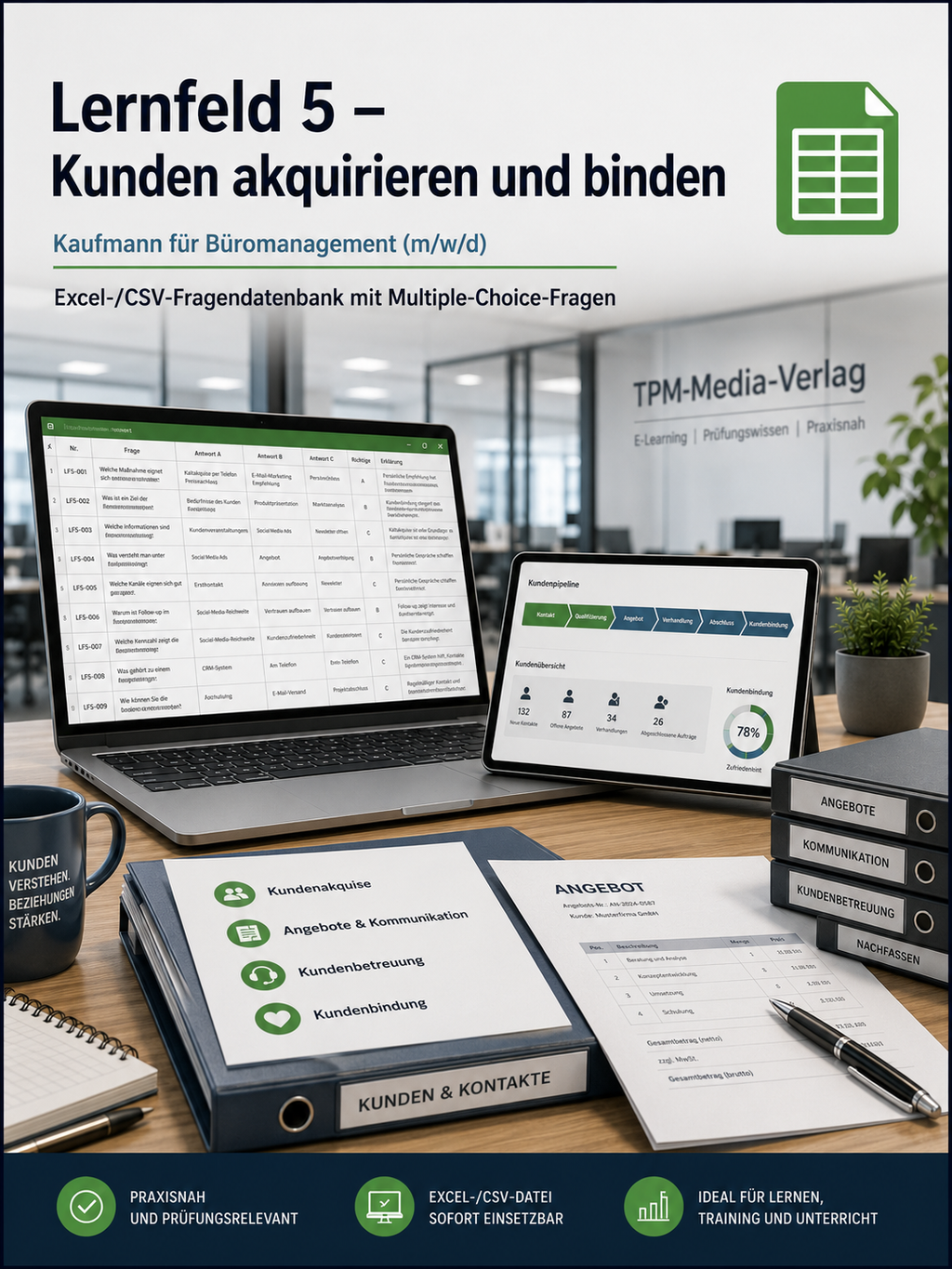 Kaufmann für Büromanagement - Lernfeld 5 gewerbliche Excel-Fragenkatalog Datenbank (Sofort-Download)