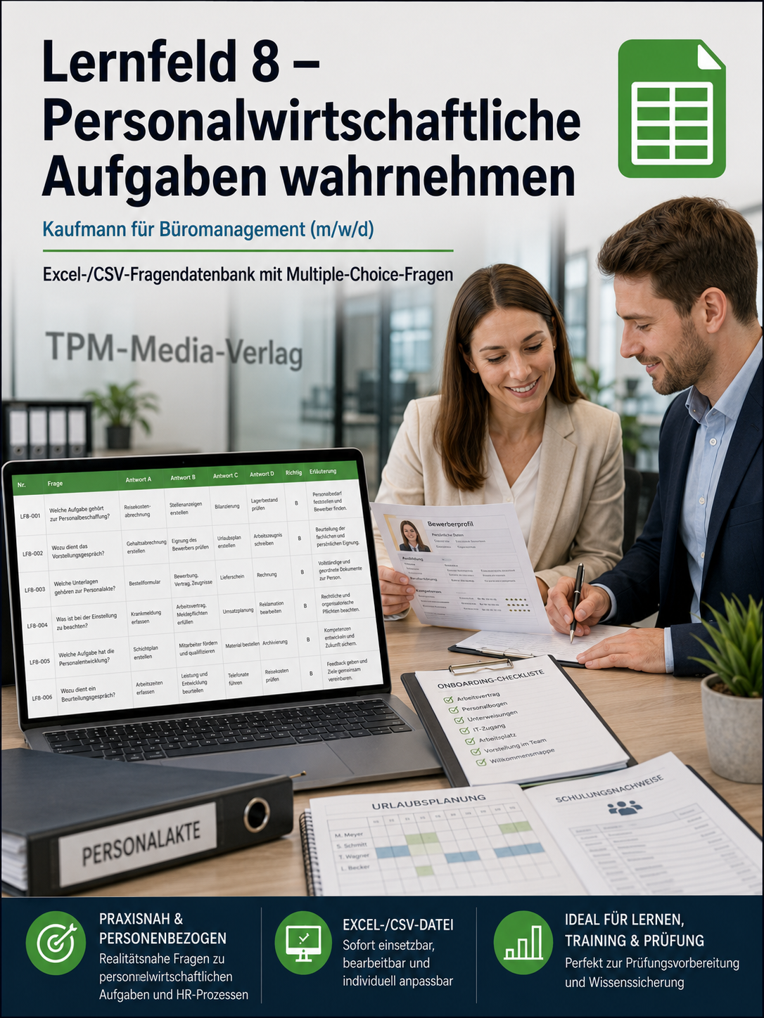 Kaufmann für Büromanagement - Lernfeld 8 gewerbliche Excel-Fragenkatalog Datenbank (Sofort-Download)