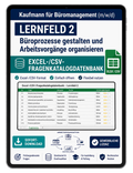 Kaufmann für Büromanagement - Lernfeld 2 gewerbliche Excel-Fragenkatalog Datenbank (Sofort-Download)
