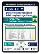 Kaufmann für Büromanagement - Lernfeld 2 gewerbliche Excel-Fragenkatalog Datenbank (Sofort-Download)