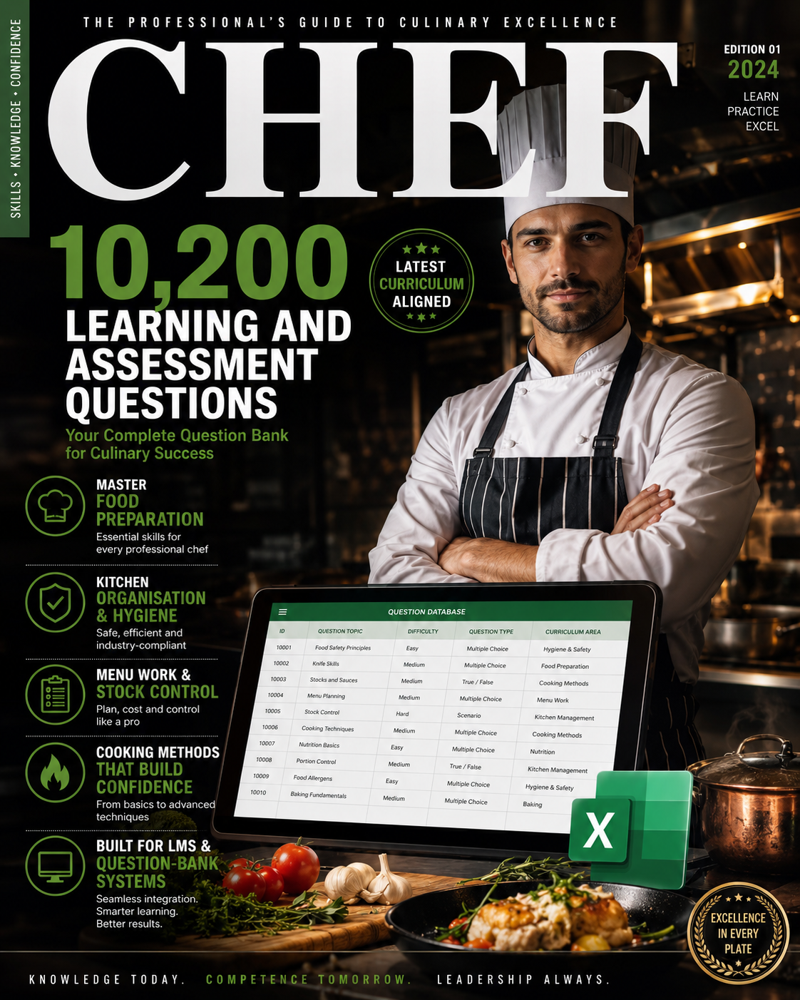 Chef – Excel Database with 10.200 Learning and Assessment Questions