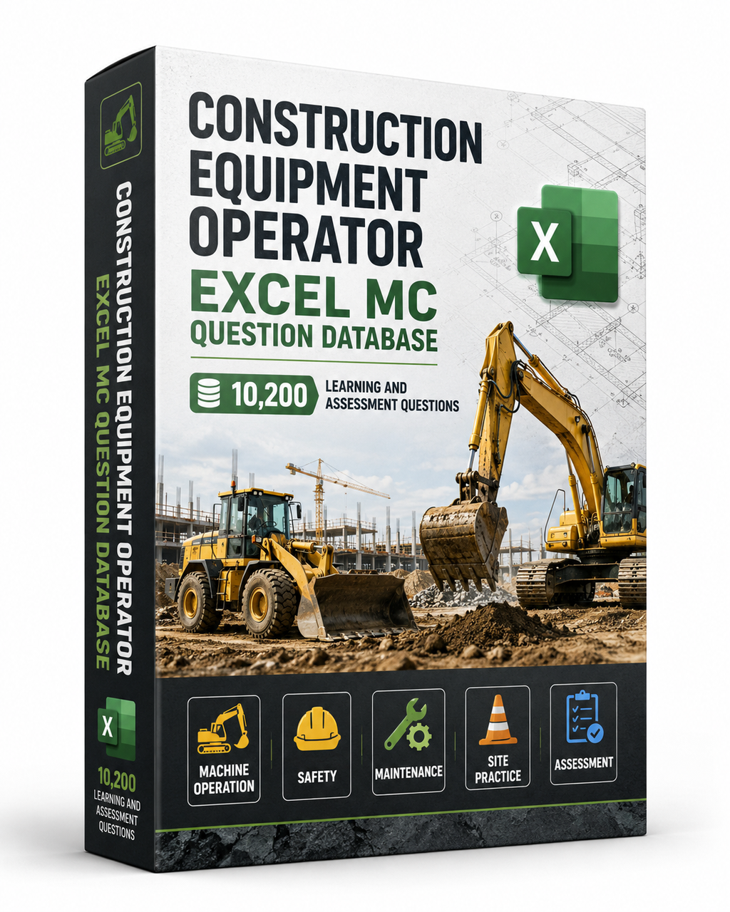 Construction Equipment Operator – Excel Database with 10.200 Learning and Assessment Questions