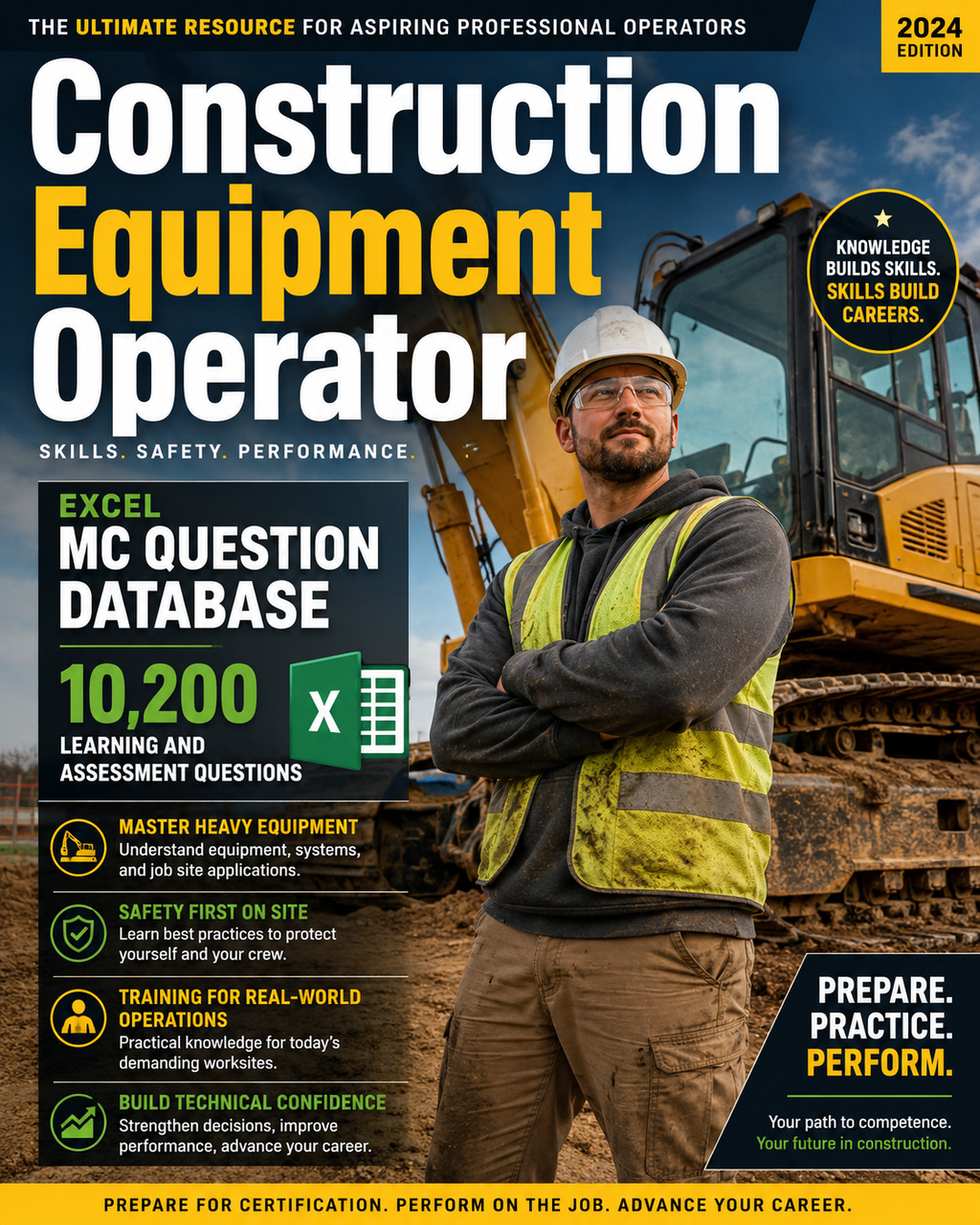 Construction Equipment Operator – Excel Database with 10.200 Learning and Assessment Questions