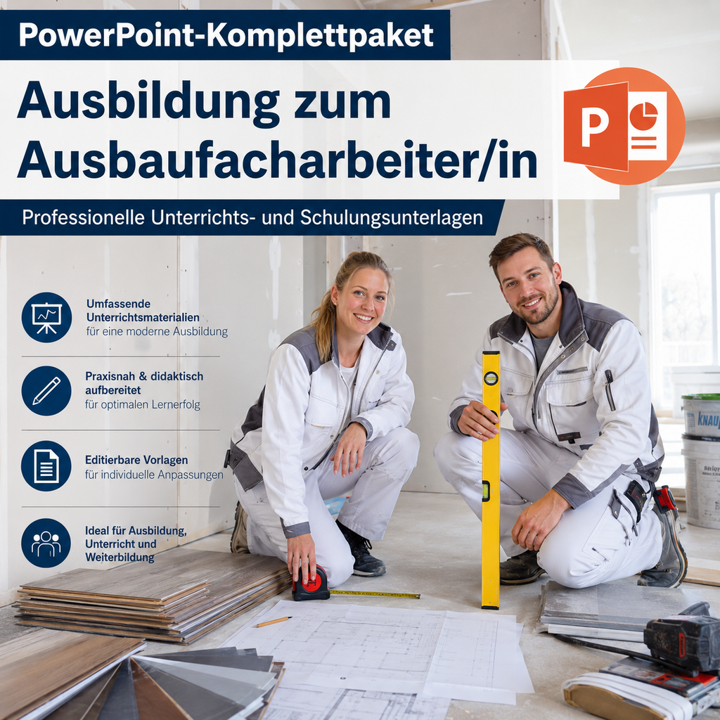 PowerPoint-Komplettpaket - Ausbildung zum Ausbaufacharbeiter/in - TPM-Media Verlag