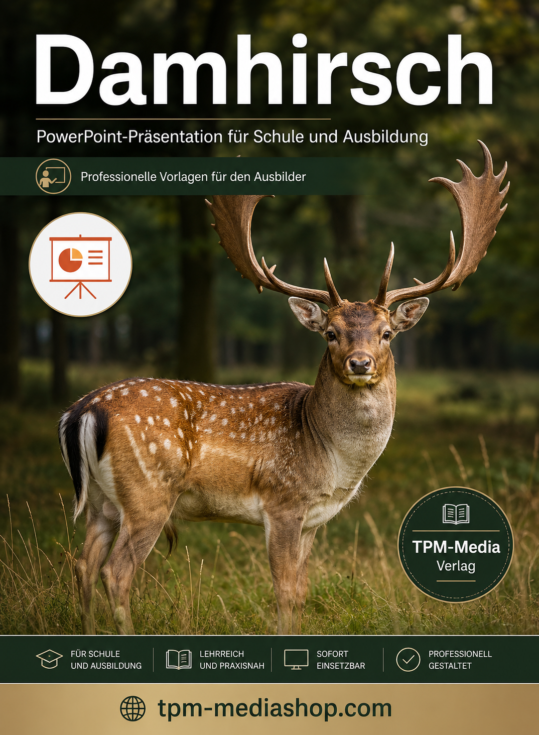 Damhirsch PowerPoint Präsentation Schule - Download-Version für den Schuleinsatz