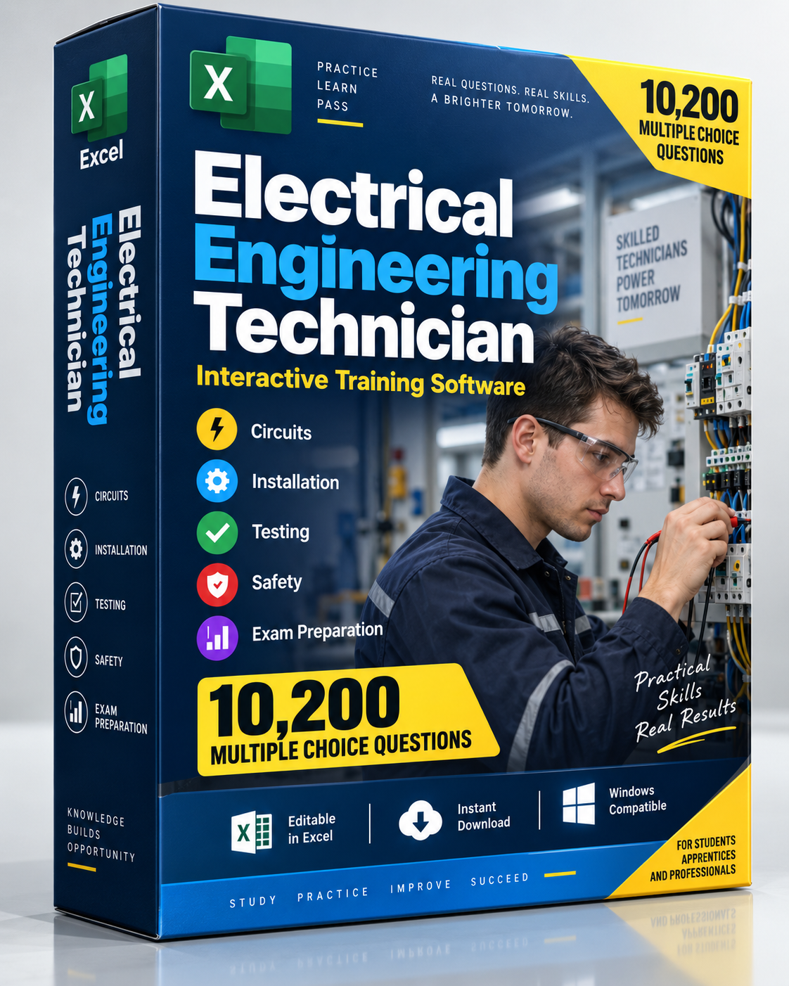 Electrical Engineering Technician – Excel Database with 10.200 Learning and Assessment Questions