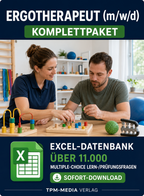 Ergotherapeut (m/w/d) - gewerbliche Excel-Fragenkatalog Komplett-Datenbank mit über 11.000 MC-Fragen (Sofort-Download)