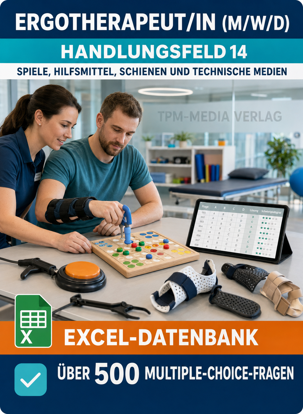 Ergotherapeut - Handlungsfeld 14 gewerbliche Excel-Fragenkatalog Datenbank (Sofort-Download)