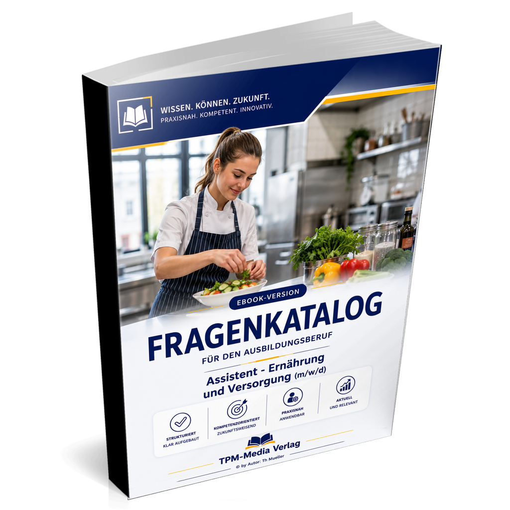 Assistent für Ernährung und Versorgung (m/w/d) Pro Fragenkatalog (Buch-/Printversion) mit über 3200 Lern-/Prüfungsfragen