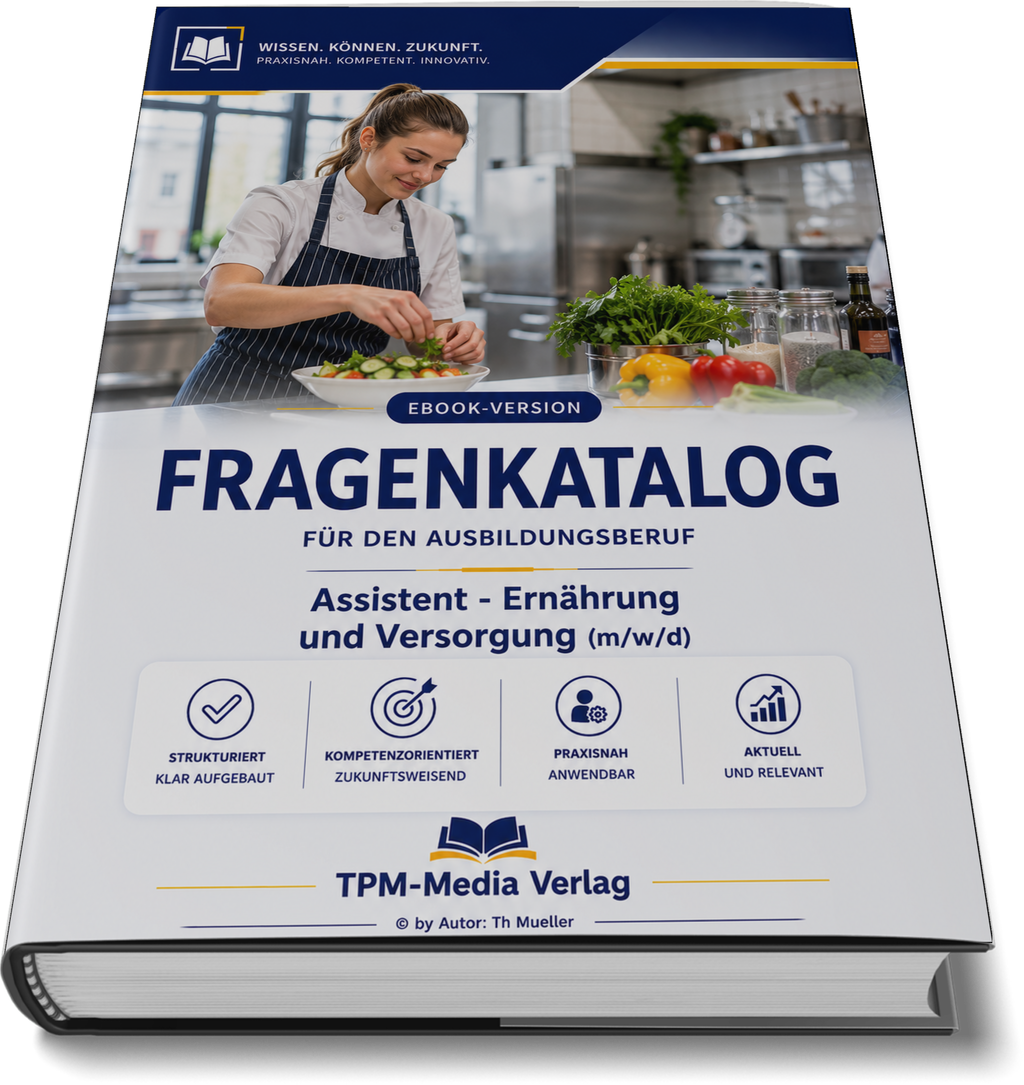 Assistent für Ernährung und Versorgung (m/w/d) Pro Fragenkatalog (Buch-/Printversion) mit über 3200 Lern-/Prüfungsfragen