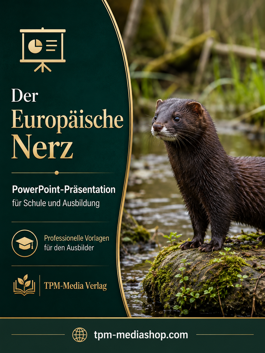 Europäischen Nerz PowerPoint Präsentation Schule - Download-Version für den Schuleinsatz