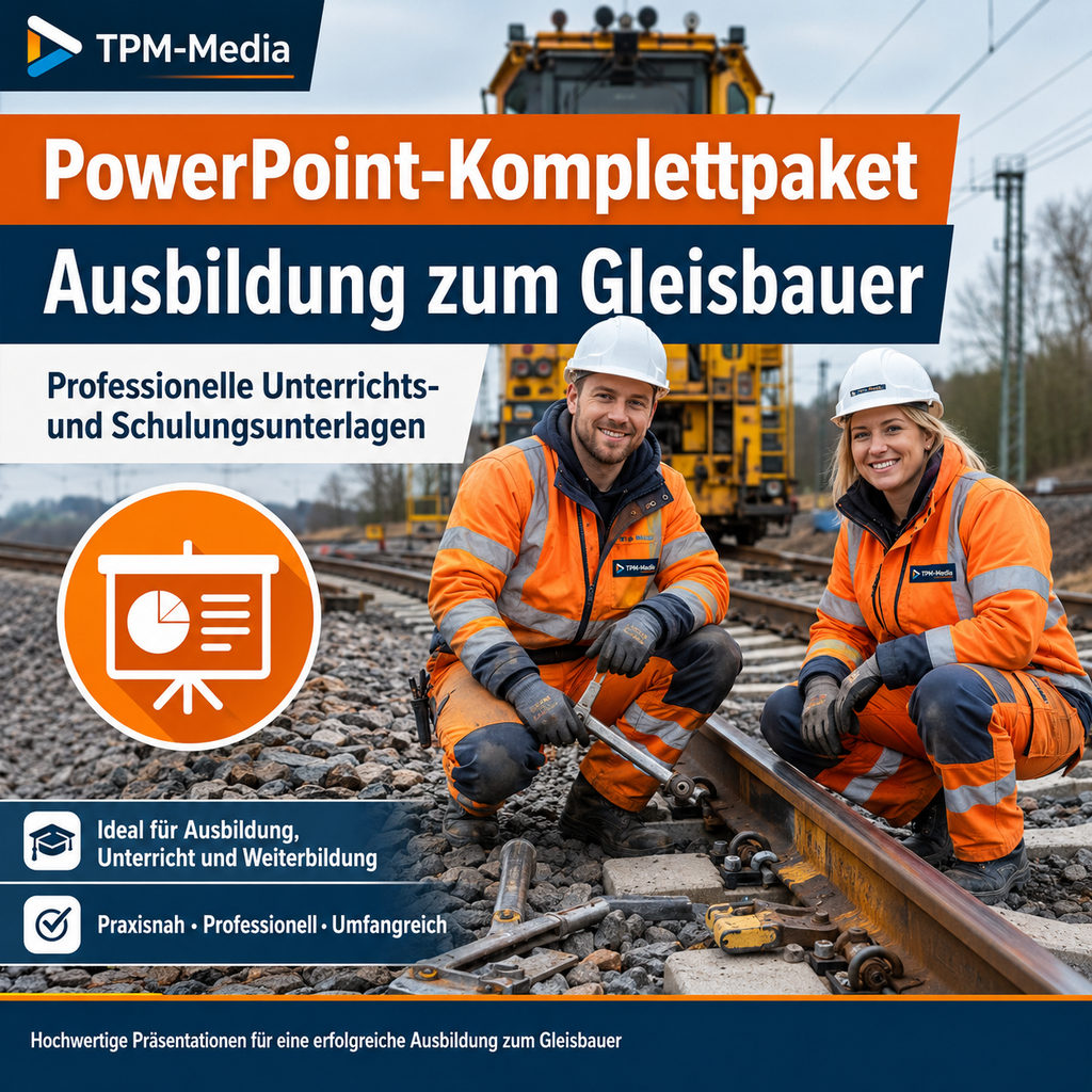 PowerPoint-Komplettpaket - Ausbildung zum Gleisbauer (m/w/d) - TPM-Media Verlag