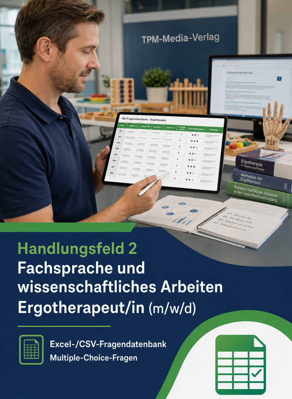 Ergotherapeut - Handlungsfeld 2 gewerbliche Excel-Fragenkatalog Datenbank (Sofort-Download)