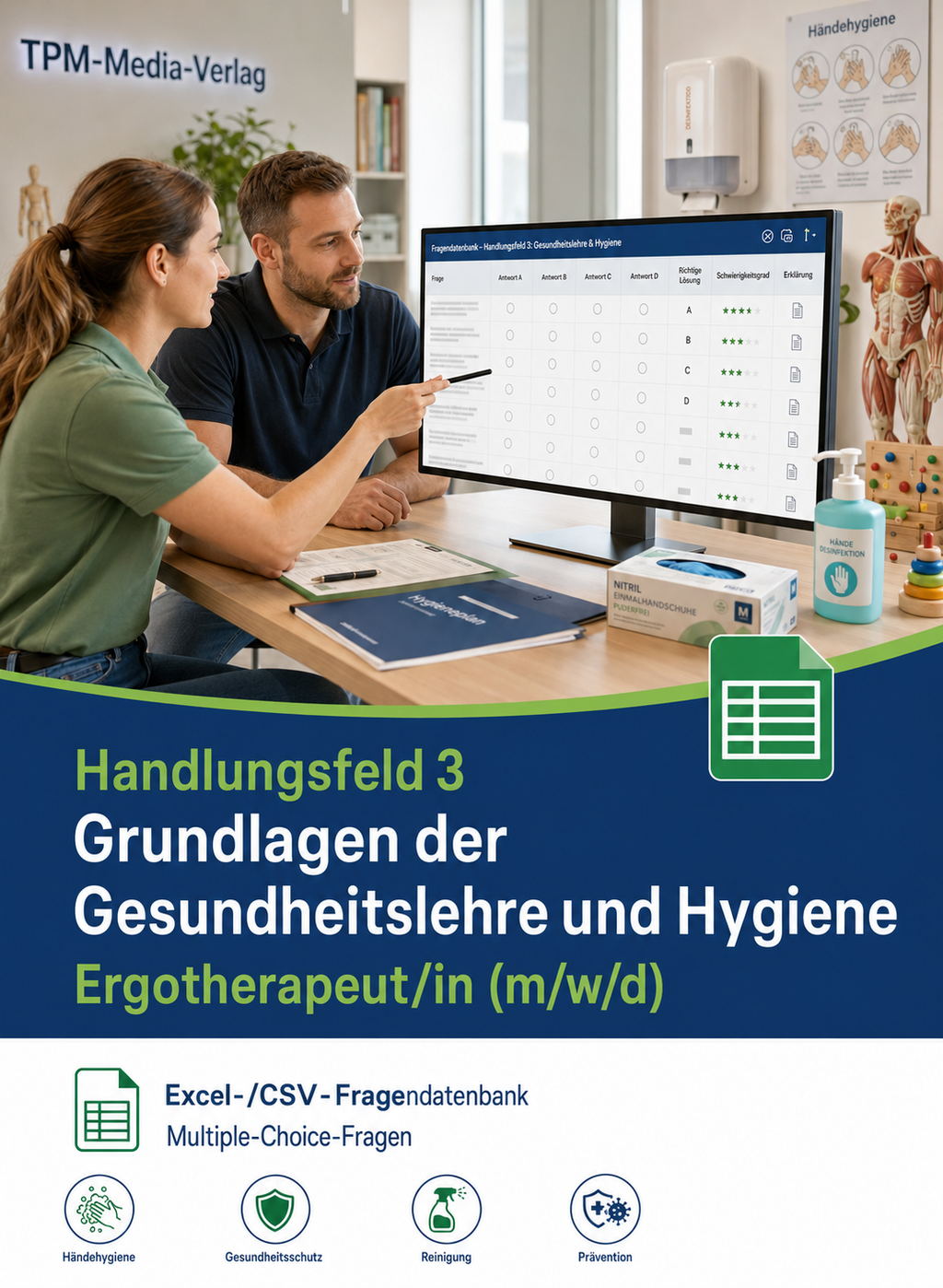 Ergotherapeut - Handlungsfeld 3 gewerbliche Excel-Fragenkatalog Datenbank (Sofort-Download)