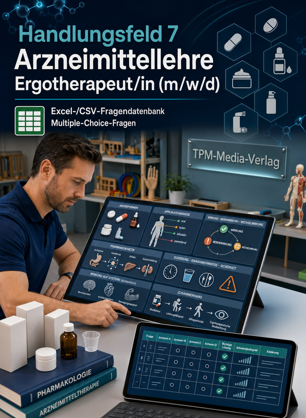 Ergotherapeut - Handlungsfeld 7 gewerbliche Excel-Fragenkatalog Datenbank (Sofort-Download)