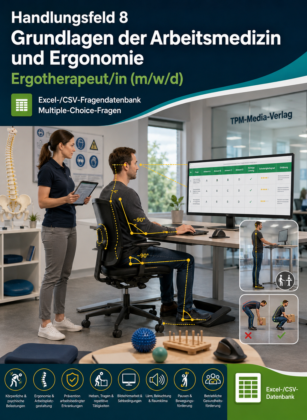 Ergotherapeut - Handlungsfeld 8 gewerbliche Excel-Fragenkatalog Datenbank (Sofort-Download)