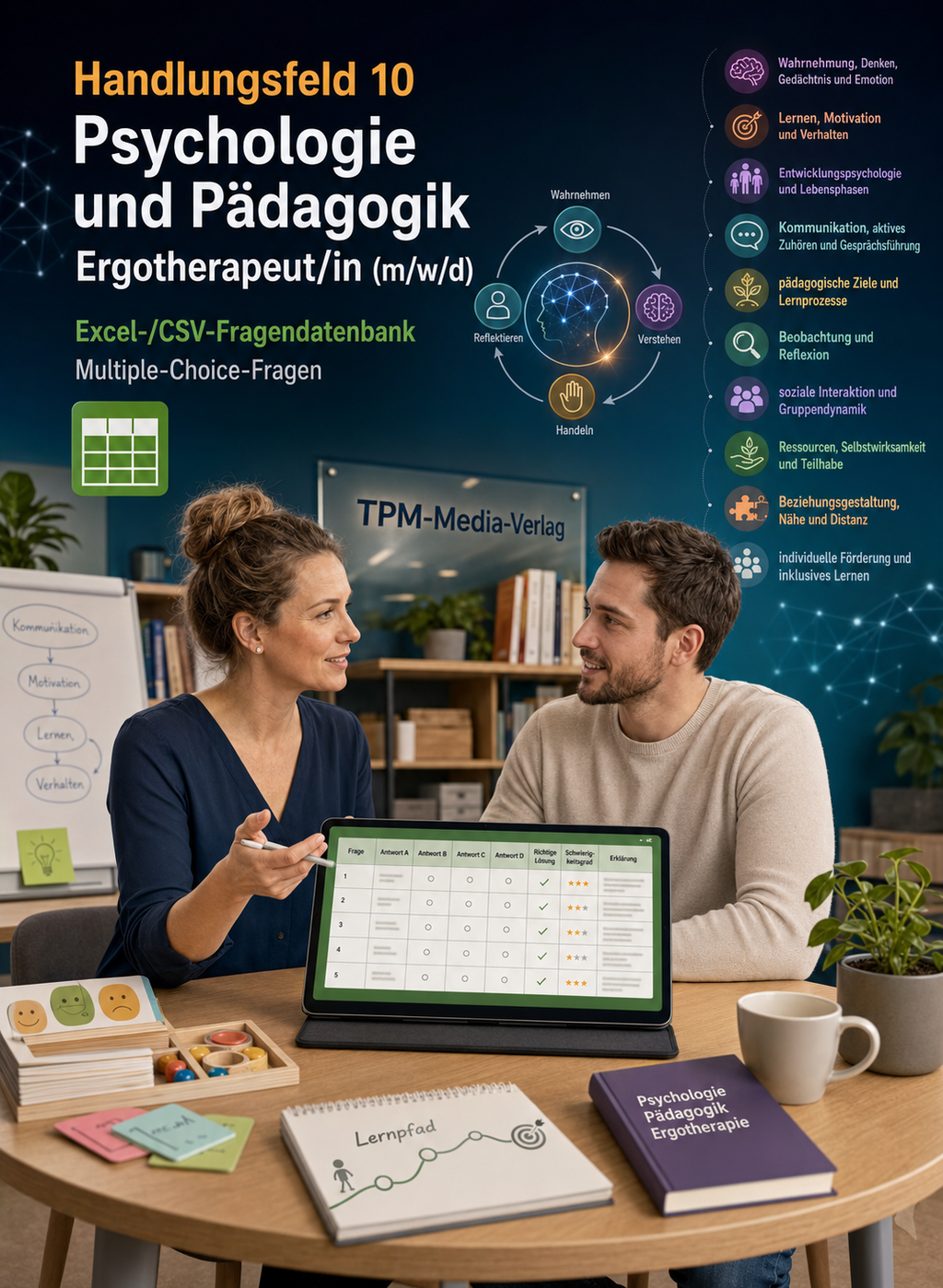 Ergotherapeut - Handlungsfeld 10 gewerbliche Excel-Fragenkatalog Datenbank (Sofort-Download)