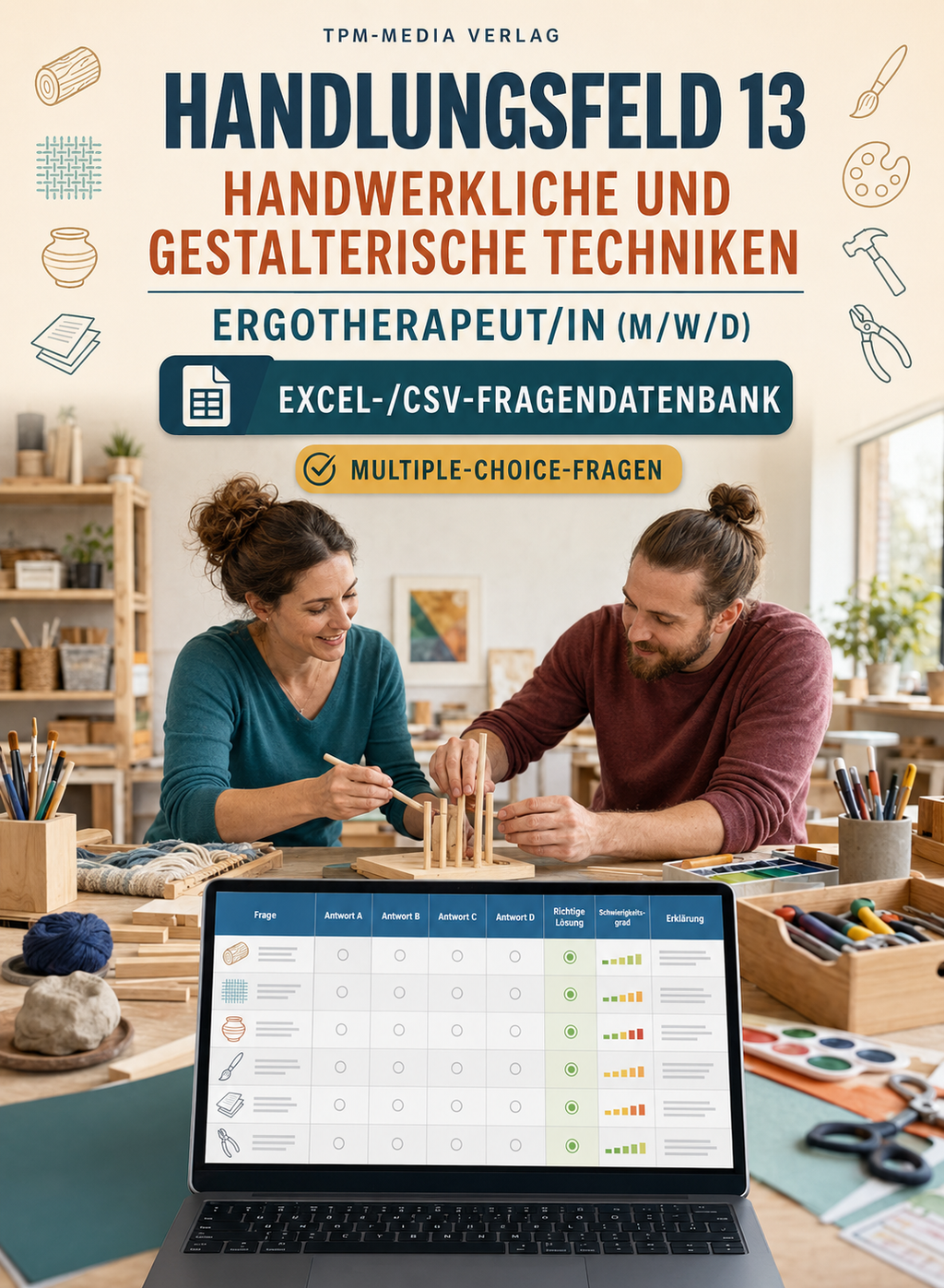 Ergotherapeut - Handlungsfeld 13 gewerbliche Excel-Fragenkatalog Datenbank (Sofort-Download)