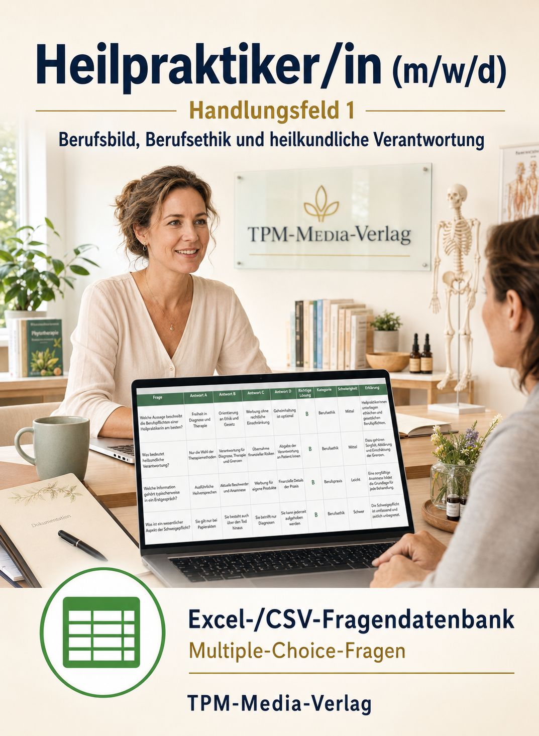 Heilpraktiker - Handlungsfeld 1 gewerbliche Excel-Fragenkatalog Datenbank (Sofort-Download)
