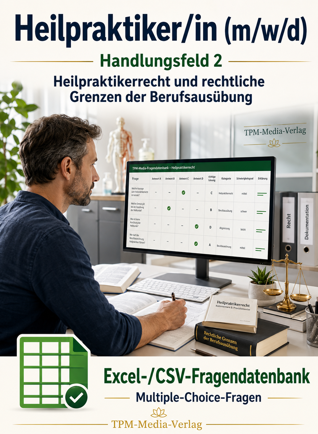 Heilpraktiker - Handlungsfeld 2 gewerbliche Excel-Fragenkatalog Datenbank (Sofort-Download)