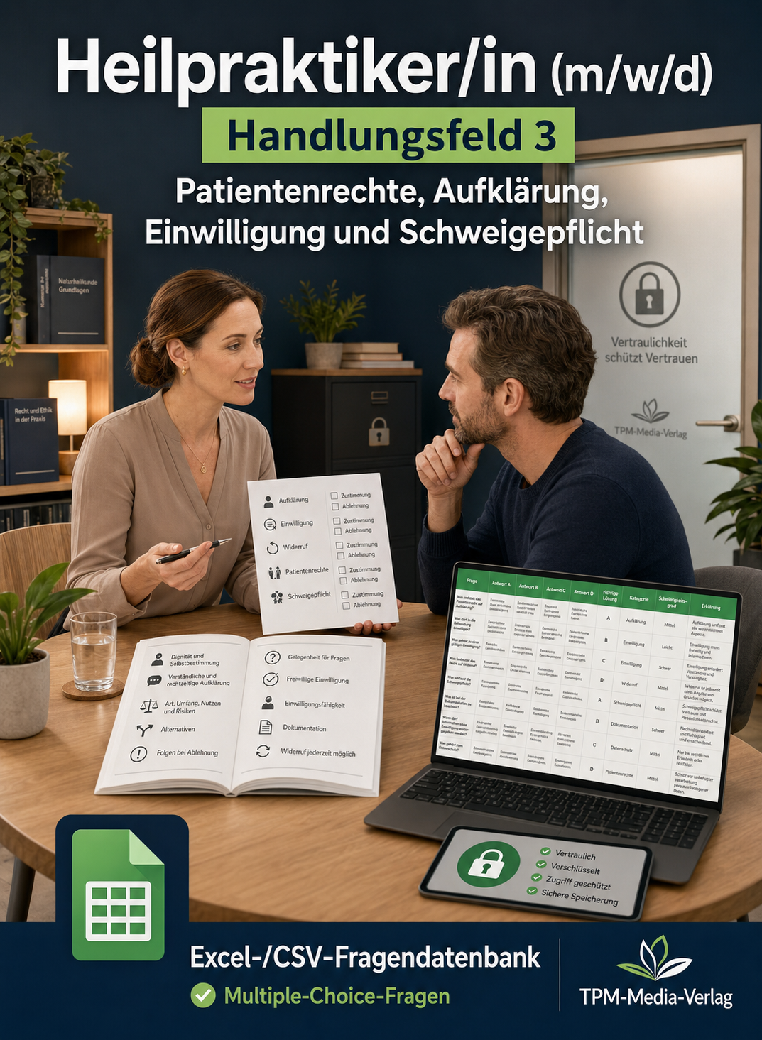 Heilpraktiker - Handlungsfeld 3 gewerbliche Excel-Fragenkatalog Datenbank (Sofort-Download)