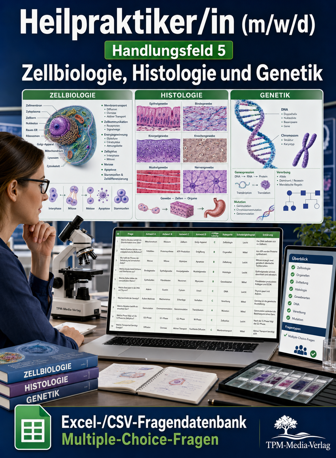 Heilpraktiker - Handlungsfeld 5 gewerbliche Excel-Fragenkatalog Datenbank (Sofort-Download)