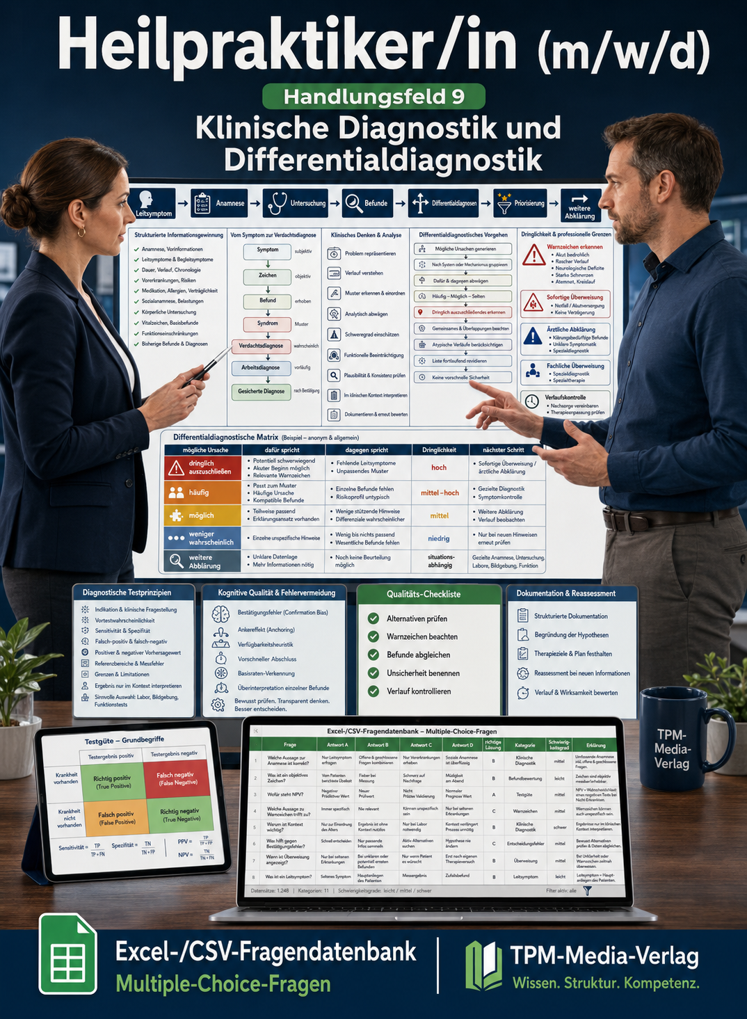 Heilpraktiker - Handlungsfeld 9 gewerbliche Excel-Fragenkatalog Datenbank (Sofort-Download)